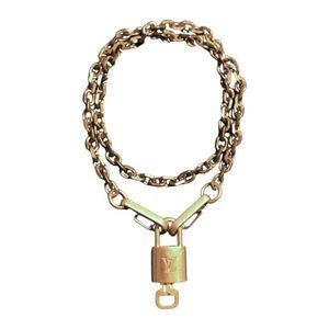 Authentic Louis Vuitton Padlock & Key #316 + Solid Brass Chain Upcycled Necklace